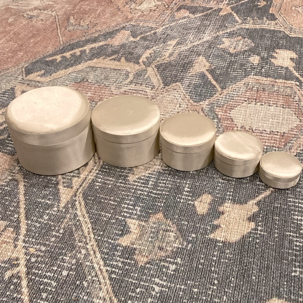 Set of 5 Satin Nesting Gift Boxes